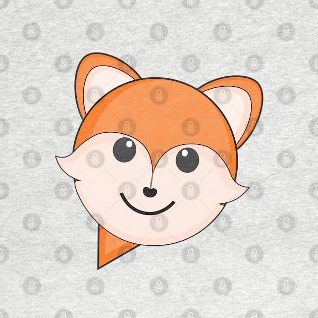 Cute Fox Cartoon Character In a Speech Bubble by Design A Studios